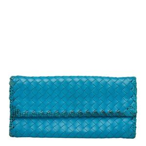 Bottega Veneta Intrecciato Blue Leather